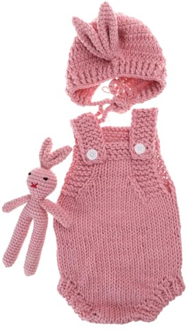 Photography Props For Baby Boys Girls Unisex Handcrochet Rompers Hat Toy Headdress Costume Newborn Outfits Knitted Baby Soft Toy Newborn Outfit Photography Props