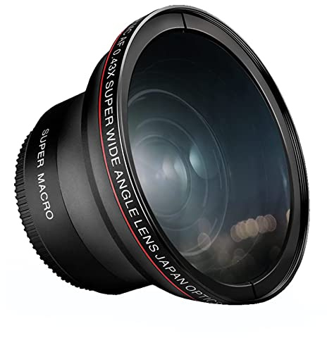 Objectif ultra grand angle 0,43 x avec partie macro 49/52/55/58 mm pour reflex numérique