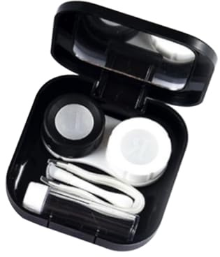 Ipetboom Étui à Lentilles Noir en Plastique Miroir et Double Boîtier