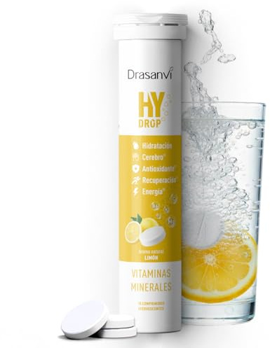 DRASANVI ELECTROLITOS Sin Azúcar | Tabletas Efervescentes de Hidratación + Vitaminas (C, B6, B12) | MAGNESIO, POTASIO y SODIO | Recuperación Muscular y Energía | 18 Comprimidos Sabor Limón