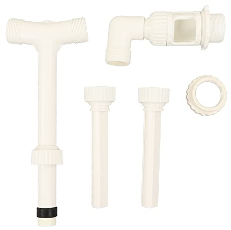 ANKROYU Pool Fountain Head Spray Tête réglable Double Buse PVC Sprinkler Waterfall avec Adaptateur G1 1/2 à G2 pour Les piscines Spas Ponds Fishing Ponds Blancs 49cm 39cm Comprend