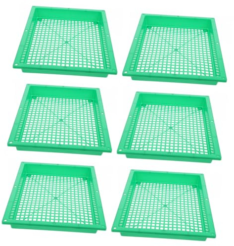 POPETPOP 6 Pezzi Vassoi Germinazione Piante in Plastica Verde Piccoli Multi Semina e Coltivazione Interna Vaschette Semenzaio Antiruggine per Giardino e Casa