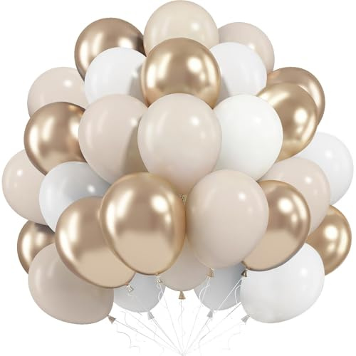 Champagne Gold Beige Balloons, 60Pcs Nude Cream Retro White Sand Balloons