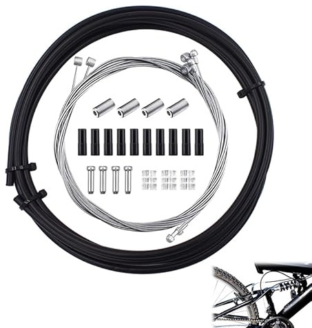 4 Stück Fahrrad Bremskabel Set – Universal Fahrrad Innen Bremshebel Gehäuse Kit für Berg- und Rennräder, langlebig und verschleißfest mit Kabelkragen und O-Ring, Einfache Installation für