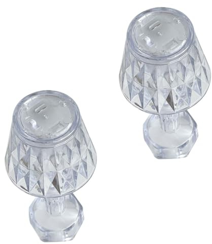 WOONEKY Lámpara de Mesa LED Pequeña Transparente Luz Nocturna Creativa para Dormitorio y Fiesta 2 Piezas Luz de Ambiente Desmontable para Decoración del Hogar
