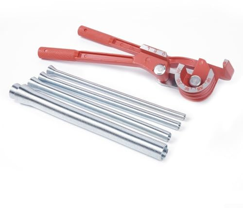 Helilyco Set di piegatubi manuali in rame con 5 tubi di piegatura a molla per diametro 6 mm, 8 mm, 10 mm, fino a 180 gradi