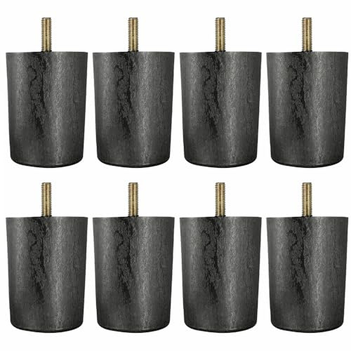 BE-TOOL 8 Pezzi Piedini per Mobili, Gambe per Mobili in Plastica con Viti Incassate Durevoli Piedi Rotondi per Armadio, Divano, Sedia e Letto (6cm*5.8cm*8cm)