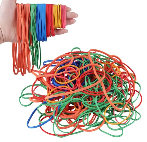 240pcs Assorted Rubber Bands, 6 Sizes, Colourful Elastic Bands | Thick Rubber, Strong Stretch, 55mm 63mm 83mm 90mm 155mm 180mm, for Home School Office Bank Supplies