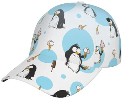 Pidgazdfgv Gorra unisex clásica con diseño de pingüino y globo, con diseño de copo de nieve, ajustable, de corona baja, para papá, talla para adultos, se adapta a todos los niños y