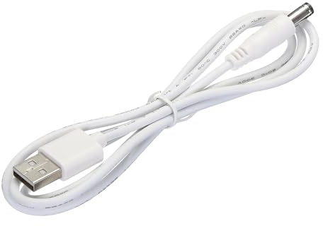USB to DC Power Cable 1 M USB to DC 5.5mm x 2.1mm 5v Power Cord White for Mini Fan Camera Mobile Phone Tablet Devices 1 Pcs