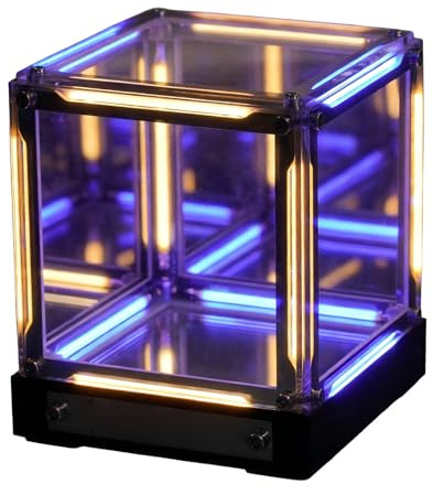 Fockety Cubo Espejo Infinito, Luz Nocturna con Efecto Abismo 4D y Control Táctil, Lámpara LED ambiental recargable para sala de juegos, dormitorio y decoración de escritorio