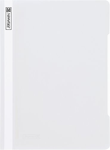 Brunnen 102011000 Schnellhefter (A4, aus PVC, glasklares Deckblatt) weiß