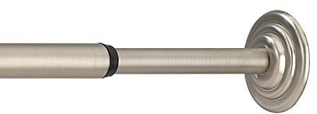 Umbra, Nickel Coretto 1/2-Inch Tension Drapery Rod for Window, 36 to 54-Inch, 244773-410-REM