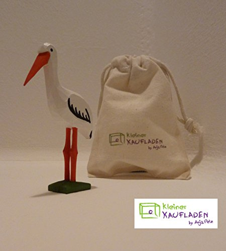 Lotte Sievers-Hahn Storch Krippenfigur mit Baumwollbeutel