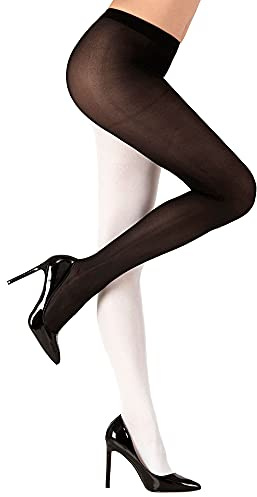 W WIDMANN MILANO Party Fashion – strumpbyxor tvåfärgade, 40 DEN, svart-vit, karneval, halloween