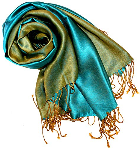 Lorenzo Cana Pashmina Wendeschal 70% Seide 30% Viskose Schaltuch 70 cm x 190 cm zweifarbiger Schal Stola wendbar Double Face 7806088