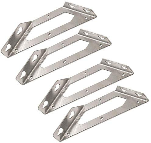 Rannb Trapeziform Angle Brackets Multi-Purpose Stainless Steel Corner Braces Large Size - 4pcs