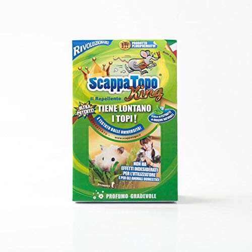 SCAPPATOPO IL BIO-REPELLENTE KING – Repellente Topi Naturale Extra Potente Fortissimo – Dissuasore per Topi e per Ratti Ecologico – Confezione da 2 pezzi da 100g