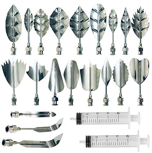 Woohome Art Cake Tools, 22 PCS 3D Gelatin Jelly Tools Includes 20 PCS Gelatin Tools and 2 PCS 10ml Syringe Pudding Pastry Nozzles for Cake Decoration, Jelly Cake making