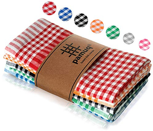 pamuq ® Küchentücher in hochwertiger 100% Baumwolle | 5er Pack | 45 x 65 cm | mit Aufhängeschlaufe | kariert Geschirrtuch Küchentuch Geschirrtuch Spültuch Küchenzubehör