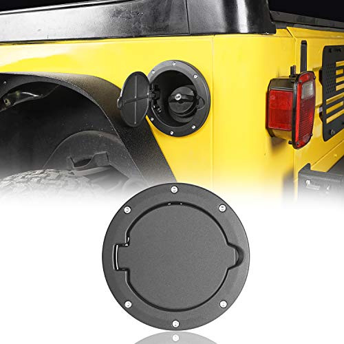 V8 GOD Fuel Gas Tank Fuel Filler Cap Cover for Jeep Wrangler TJ 1997-2006 | High Quality ABS Plastic and Aluminum Alloy, Fuel Tank Cover, Gas Cap Trim, Bolt-on