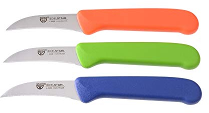GRÄWE Obstmesser, 3er Set, Gemüsemesser, kleines Küchenmesser-Set, Schälmesser, Edelstahl, bunt, super scharf geschliffen
