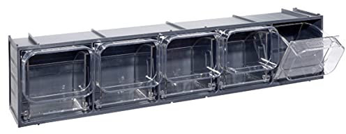 MOBIL PLASTIC S.P.A. Cassettiera modulare Crystal Box CB50/2S con 5 cassetti basculanti - Grigio scuro