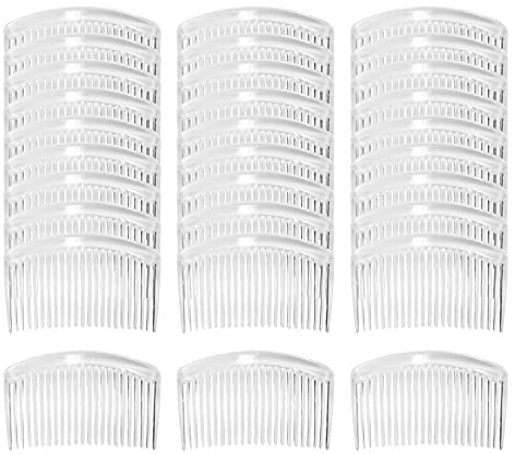 Cinaci Französische Haarkämme aus Kunststoff, für Hochzeit, Braut, Schleier, kleine Haarspangen mit 23 Zähnen, DIY, Kopfschmuck, Dutt-Halter, Griffe, Haarspangen, DIY, Basteln, Haarschmuck für Frauen
