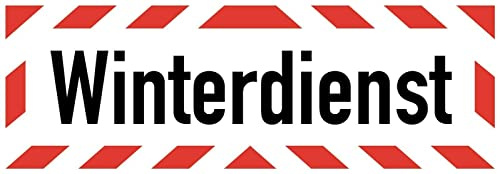 Aufkleber Warn Hinweis Winterdienst Warnung Schild Folie selbstklebend | Größen wählbar Made in Germany, Größe: 45x15 cm