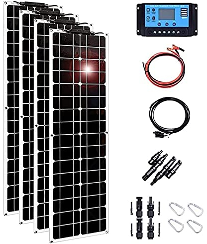 CHUNTIANMEI 800w 18v Placa Solar Flexible Paneles Solares Kit De Panel Solar Monocristalino Off Grid Sistema para Casas RV Barco con 40A Solar Control De Carga,White