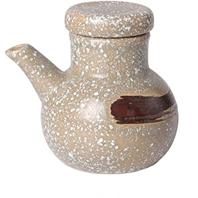 Aceitera y Vinagrera de Cerámica, 280ML Botella Dispensadora de Aceite de Oliva con Tapa, Recipiente para Aceite de Oliva, Aceiteras de Cocina