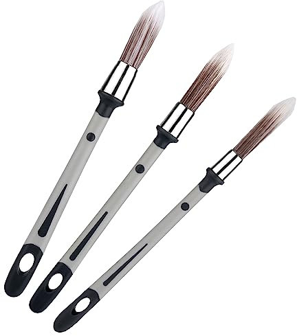 LUTER 3pcs Small Paint Brush Set, 0.45 Inch, 0.6 Inch, 0.75 Inch Paint Brushes for Painting Walls Edger Paint Brush Paint Brush for House Wall Corners Window Cabinets Murals