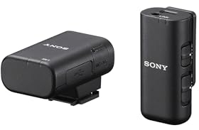 Sony ECM-W3S, 1 Sender, 1 Empfänger, Ladestation, Kompaktes Kabelloses Mikrofon, 150m Reichweite, Ideal für Kameras, Smartphones, Podcast, Streaming, Interviews