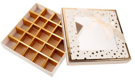 GOOHOCHY Schokoladenverpackungsbox Mit 25 Fächern Leere Schokoladengeschenkbox Für Partydekoration Und Aufbewahrung Von Süßigkeiten