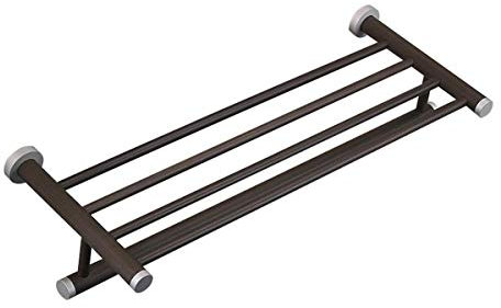 NEECS Toallero Retro rústico para baño Doble, Tablero de Madera de Nogal Macizo, toallero, Organizador de Almacenamiento, Estante para toallero de baño montado en la Pared C 60 cm (C 50