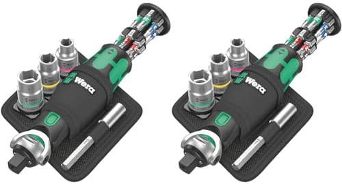 Wera 05004281001 8009 Zyklop Pocket Set 2, Knarren Satz, 17-teilig, Schwarz-grün (Packung mit 2)