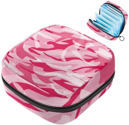 Tragbare Damenbinden-Aufbewahrungstasche, Menstruationstassen-Tasche, weibliche Menstruationspads, Tasche für Teenager-Mädchen, Tampons für die erste Periode, Pink Camo