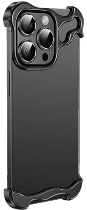 SONIGRA Coque ultra fine sans cadre pour iPhone 13 Pro Max, coque minimaliste avec coins anti-chocs, personnalisée avec protecteur d'objectif d'appareil photo, coins en métal titane pour iPhone 13 Pro