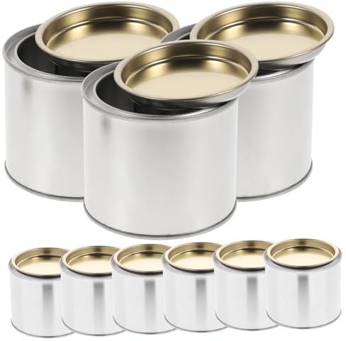 LALAFINA 8pcs Empty Paint Can 0.3L Metal Paint Cans with Lids, Paint Buckets Pot Paint Containers Paints for Arts and Crafts, DIY Projects, Painting, Garage Organization