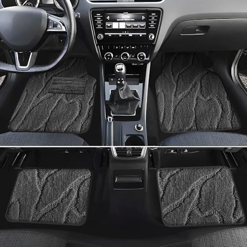 Universal Auto Fußmatten Set für Ford Focus 2000-2024 Velour Auto Teppiche Antirutsch Allwetter Schutz Automatten Grau