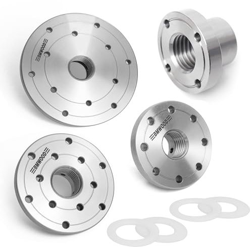 BMWOOD 1”X8TPI Face Plate Set, Includes four pcs: 2 3 4 6 with Thread 1”X8TPI, With Four Nylon Washers for Woodturning lathe, Woodworking tools.