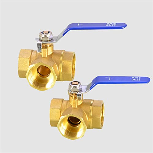 1/4 Quot; 3/8 Quot; 1/2 Quot; 3/4 Quot;1 Quot;BSP Female Brass Full Port T-Port L-Port 3 Way Ball Valve Connector Adapter 1Pcs(3/8,L-Type)