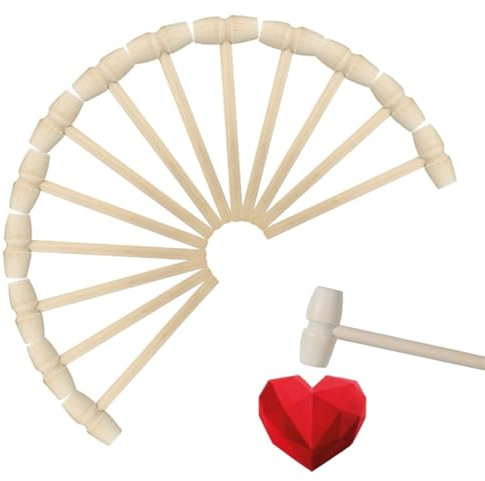 Jwthee Mini-Holzhammer, 100 Stück, Krabbenhammer, Kleiner Holzhammer, Kinder-Holzhammer zum Knacken zerbrechlicher Schokoladen-Meeresfrüchteschalen