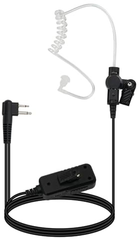 Retevis Aktive Geräuschunterdrückung Funkgerät Headset, Walkie Talkie Kopfhörert, 2-poliges Sicherheits-Headset Compatible with Motorola CP040 CP140 CP88 CP1200 GP300 GP2000 HYT-TC500 (1 Pcs)