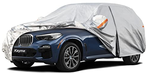 Kayme 6 Layers SUV Car Cover Waterproof Breathable, Outdoor Full 4x4 Car Cover Rain Sun UV Dust All Weather Protection, Universal Fit Q7, GLE, X5, XC90, Range Rover, Cayenne Etc. (485 To 510cm) YXL