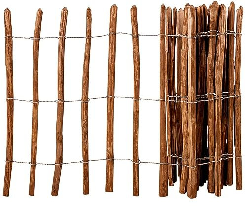 Brokky 43141 Staccionata in Legno di Nocciolo 90x500 cm Premium Fence - Recinzione Resistente alle intemperie per Uso Interno ed Esterno