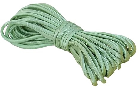 Cordoncino di raso elasticizzato da 5 m, verde, largo 5 mm, per cucito, tessitura, sartoria