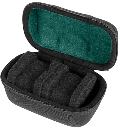 TENYELE Bolsa de almacenamiento portátil de 2 ranuras para reloj, bolsa de transporte de viaje con forro suave para reloj inteligente, caja de reloj de pulsera, caja de reloj antiabrasiva