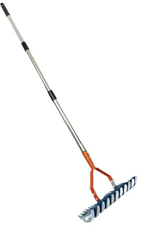 VIVIWI Adjustable Stainless Steel Thatch Rakes 1.7M Detachable Handle For Lawns Moss Dead Grass Removal Garden Yard Maintenance