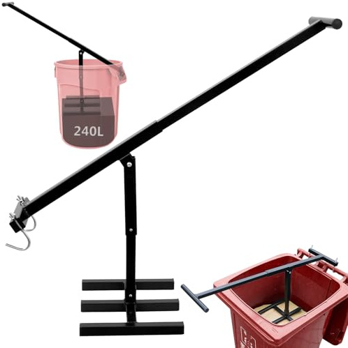 Ankishi Wheelie Bin Compactor, Bin Crusher, Rubbish Reducer, Adjustable Hand Trash Compactor for 120L 240L Wheelie Bins,Save Space & Cost-black
